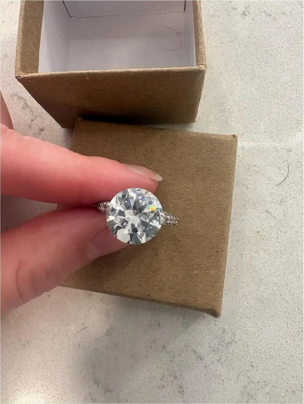 Sterling Silver Solitaire Ring - Size 6